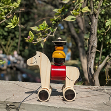 Load image into Gallery viewer, Hee Haw (Galloping horse) | Channapatna toy | Push Pull Toys | Wooden pull toys