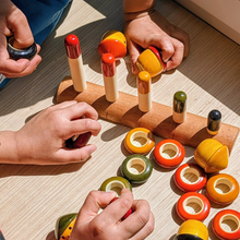 Load image into Gallery viewer, Peppy Five | Educational Toy | Wooden stacker toy | Wooden stacking rings