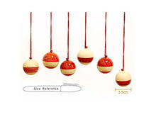 Load image into Gallery viewer, Wooden Christmas Decor : BAUBLES Red - Set of Six