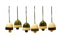 Load image into Gallery viewer, Wooden Christmas Decor : BELLS - Green (set of six)