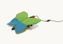 Load image into Gallery viewer, Thithli (Green &amp; Blue) | Butterfly pull toy | Wooden pull toy | Wooden butterfly
