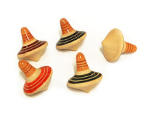 Load image into Gallery viewer, TANDAV - Set of 5 Finger Tops | Spinning Wooden tops | Wooden top spinner