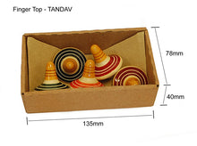 Load image into Gallery viewer, TANDAV - Set of 5 Finger Tops | Spinning Wooden tops | Wooden top spinner