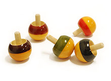 Load image into Gallery viewer, Flip Top - Set of 5 | Wooden spinning tops | Wooden top spinner | Wooden spinning top toy