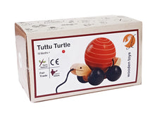Load image into Gallery viewer, Tuttu Turtle  ( Red ) | Push and Pull Wooden toy | Wooden Pull toys | Wooden turtle pull toy
