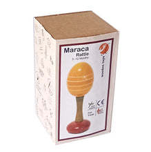 Load image into Gallery viewer, Maraca Rattle Yellow | Wooden rattle | Wooden rattle Toys
