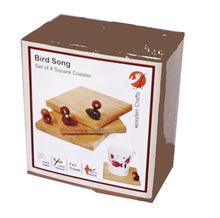 Load image into Gallery viewer, Wooden Square Coasters with Bird | Square wooden coasters | Wooden coasters square