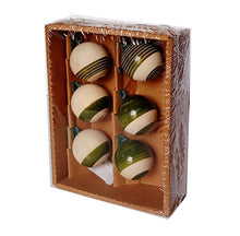 Load image into Gallery viewer, Wooden Christmas Decor : BAUBLES ( Green ) - Set of Six
