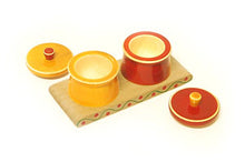 Load image into Gallery viewer, Haldi Kumkum Wooden Container Set - Fairkraft creations