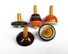 Load image into Gallery viewer, Handcrafted Wooden Tops - Collection 3: Assorted Finger Tops (5 no.s)