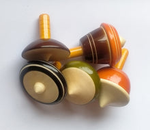 Load image into Gallery viewer, Handcrafted Wooden Tops - Collection 3: Assorted Finger Tops (5 no.s)