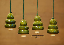 Load image into Gallery viewer, Wooden Christmas Decor : Christmas TREE BELLS - Green ( Set of 4)
