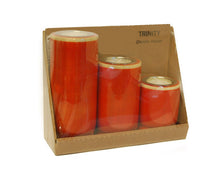 Load image into Gallery viewer, TRINITY ( Red ) Set of 3 Candle Holder  | Wooden candle stand | Handmade wooden candle holders
