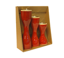 Load image into Gallery viewer, Triune ( Red ) Set of 3 Candle Holder  | Wooden candle stand | Handmade wooden candle holders