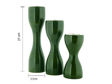 Load image into Gallery viewer, Triune ( Green ) Set of 3 Candle Holder  | Wooden candle stand | Handmade wooden candle holders