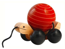 Load image into Gallery viewer, wooden turtle pull toy