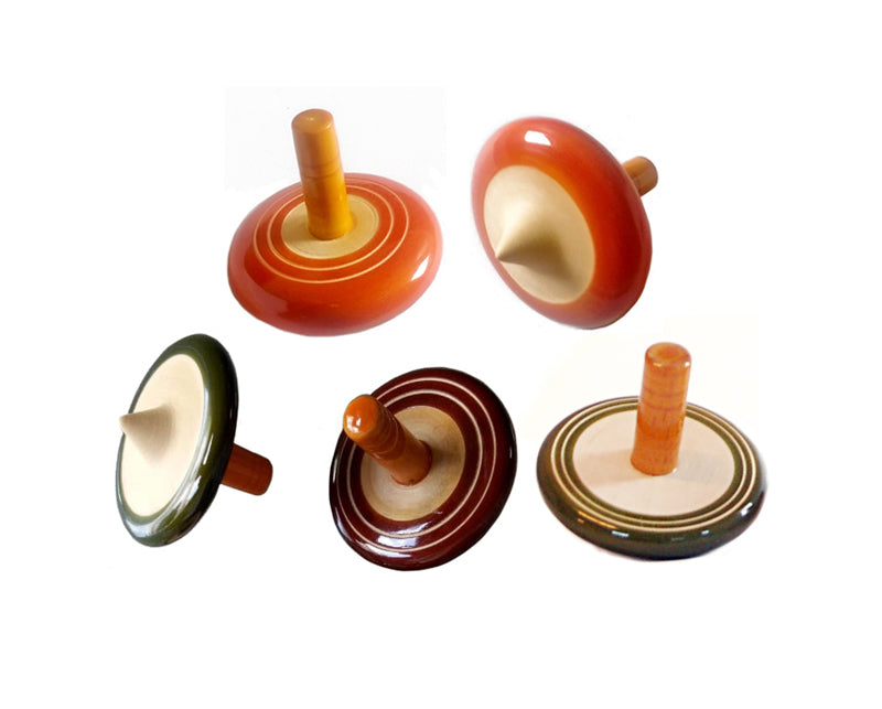 ALARI - Set of 5 Finger Tops | Spinning Wooden tops | Wooden top spinner