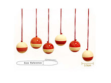 Load image into Gallery viewer, Wooden Christmas Decor : BAUBLES Red - Set of Six
