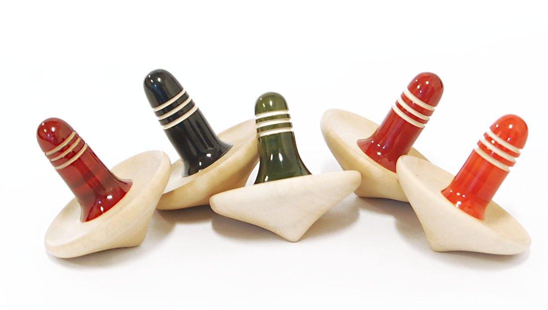 ATTAM - Set of 5 Finger Tops | Spinning Wooden tops | Wooden top spinner image 1