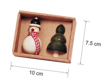 Load image into Gallery viewer, Snowman and Xmas tree Fridge magnet | Wooden fridge magnets | Wooden refrigerator magnets
