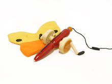 Load image into Gallery viewer, Thithli ( Yellow &amp; Orange ) | Butterfly pull toy | Wooden pull toy | Wooden butterfly
