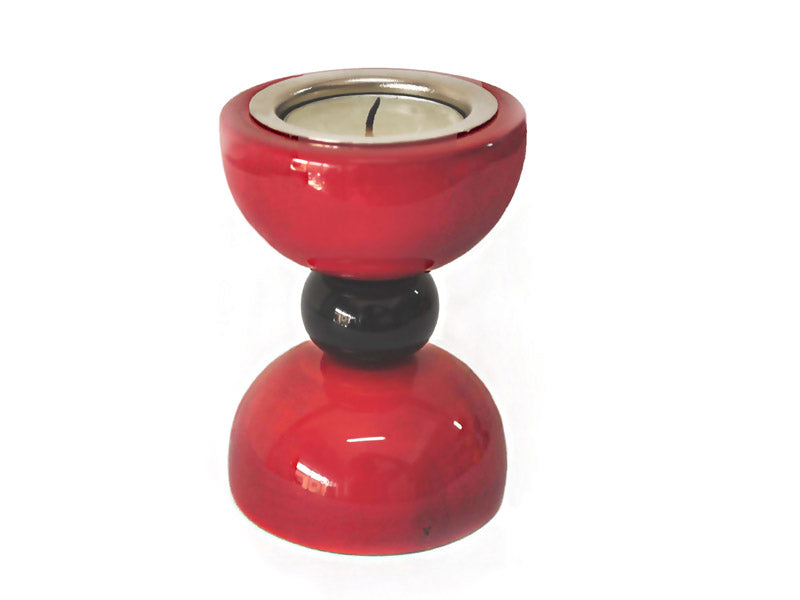 Vibha (Hour glass) - Candle Holder (Red)